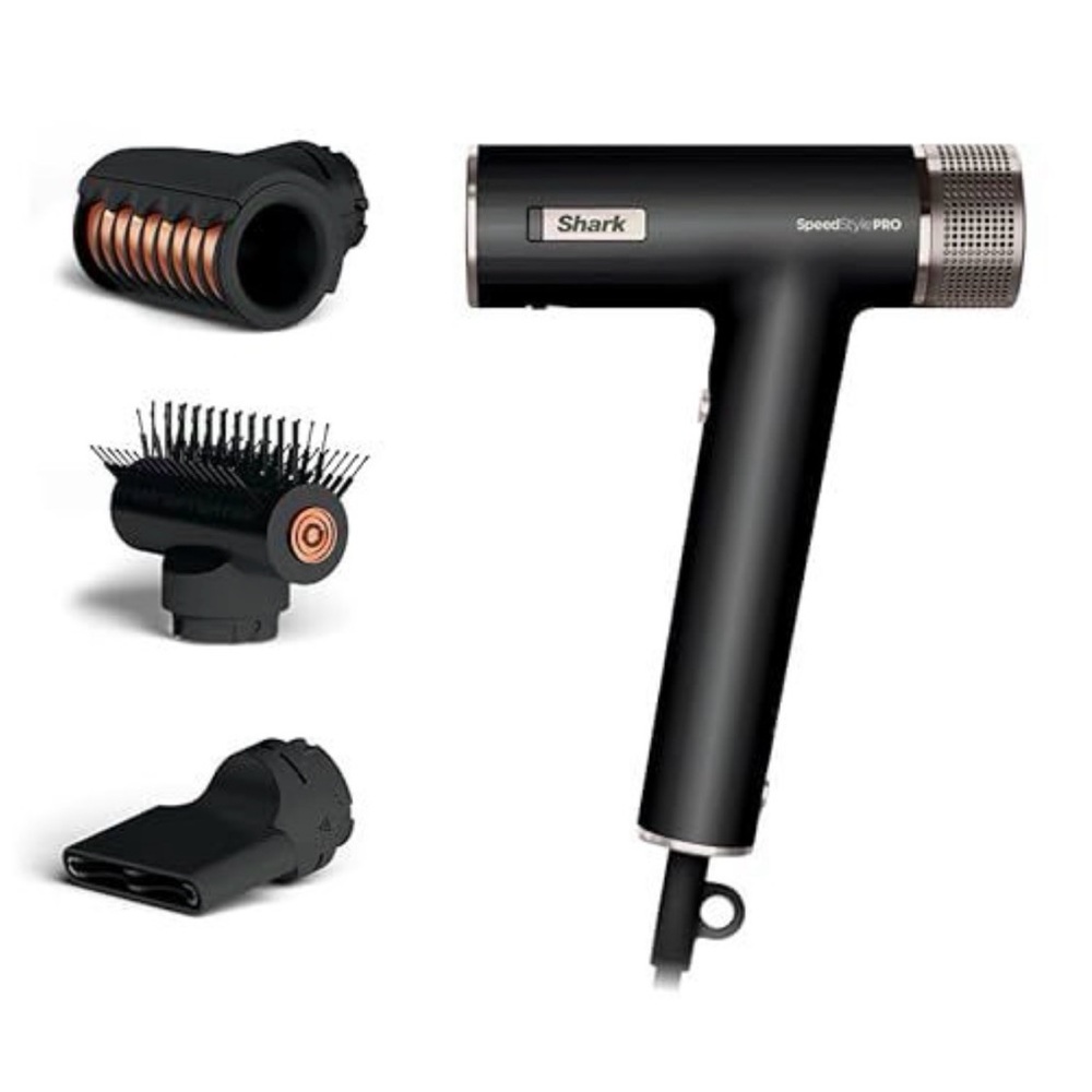 Shark SpeedStyle PRO Black Hair Dryer with 3 Attachments